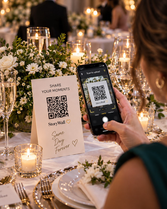 Guest scanning a StoryWall QR code